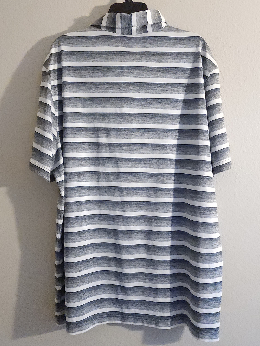 ADIDAS Men’s Two-Color Striped Performance Golf Polo Shirt - Blue/White  Size XL - Picture 7 of 7